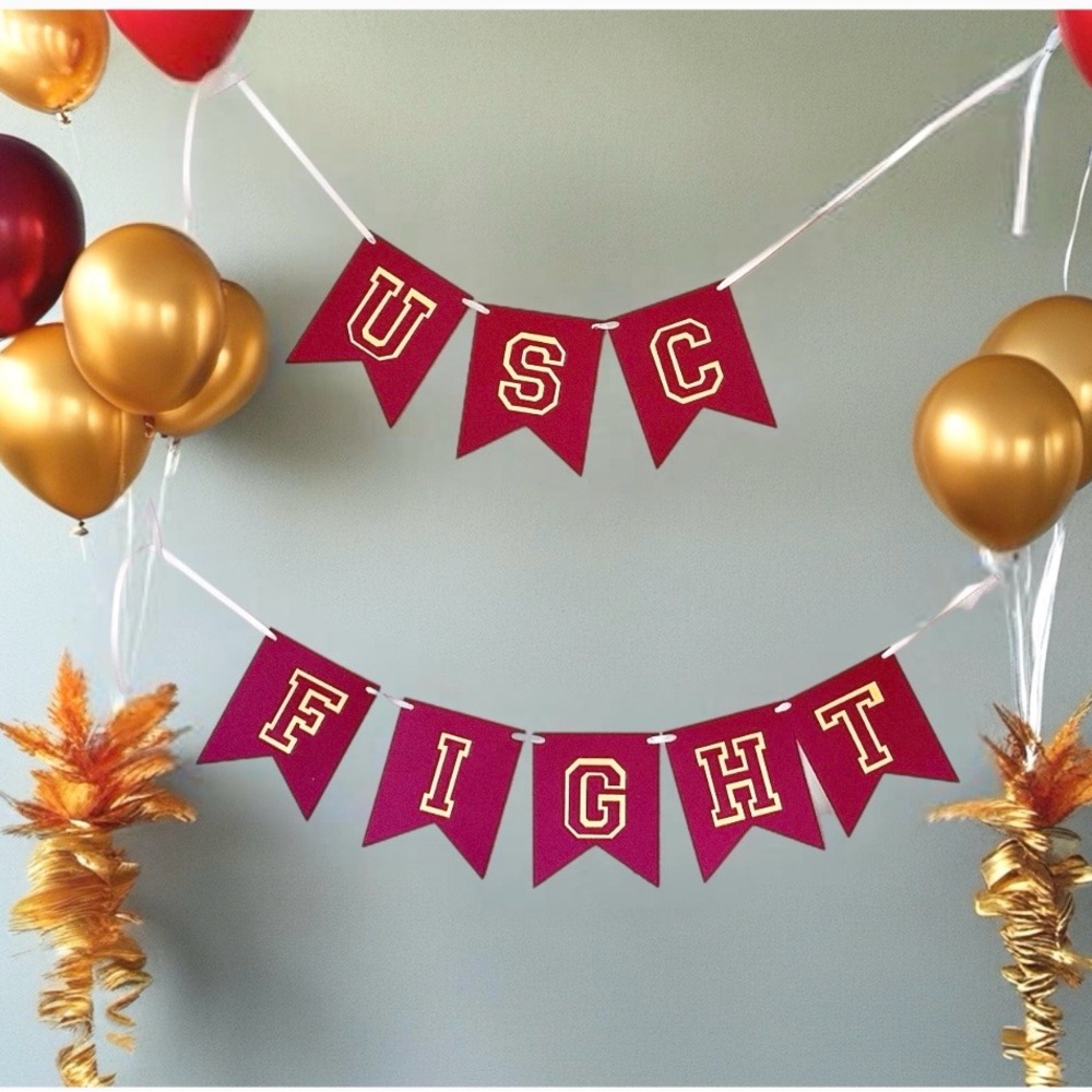 USC Fight Maroon & Gold Banner Garland college banner congratulations to USC
